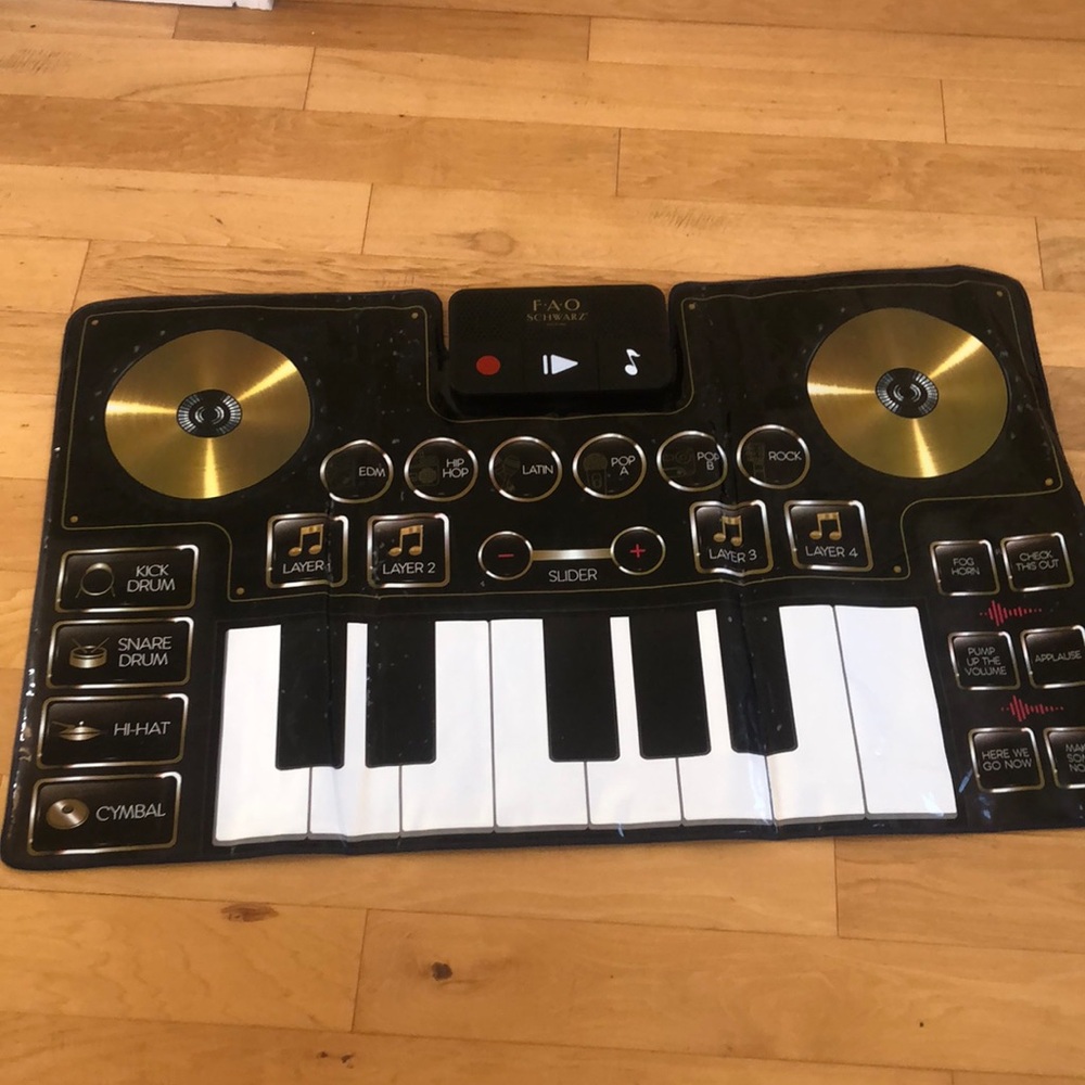 Schwarz Giant Electronic DJ Mixer Mat with Piano Keyboard